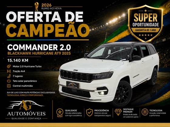JEEP COMMANDER 2.0 HURRICANE 4 TURBO GASOLINA BLACKHAWK AT9 JEEP COMMANDER 2.0 HURRICANE 4 TURBO GASOLINA BLACKHAWK AT9
